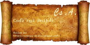 Csényi Anikó névjegykártya
