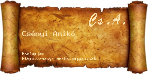 Csényi Anikó névjegykártya